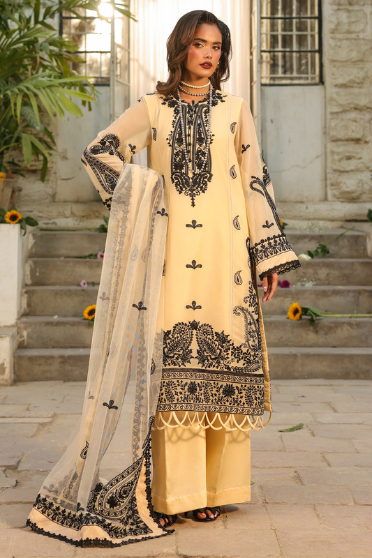 Mayel - Ezmir Unstitched Embroidered Luxe | 3pc