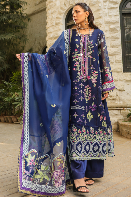 Elizah - Ezmir Unstitched Embroidered Luxe | 3pc