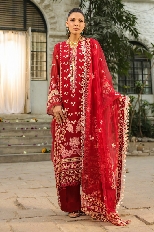 Zaina - Ezmir Unstitched Embroidered Luxe | 3pc